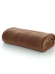 Deyongs Umber Snuggle Touch Fleece Throw - Image 2 of 2