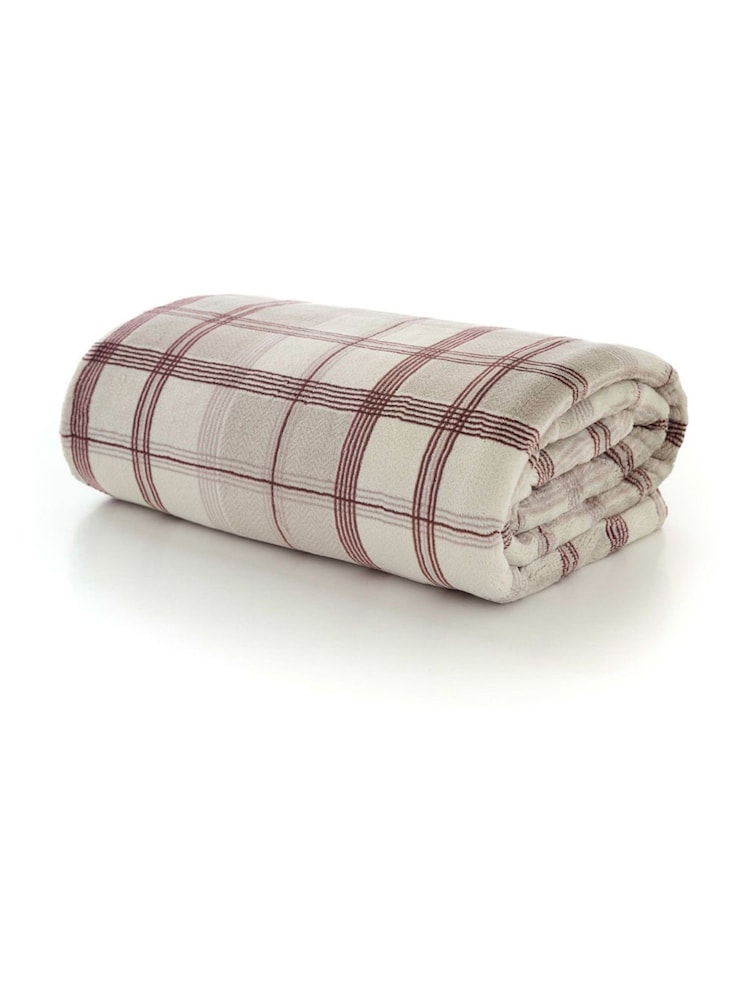 The Lyndon Company Burgundy Check Throw - Image 2 of 2 The Lyndon Company Burgundy Check Throw - Image 2 of 2