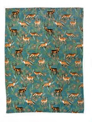 Deyongs Green Fox & Deer Printed Sherpa Reverse Throw - Image 3 of 4