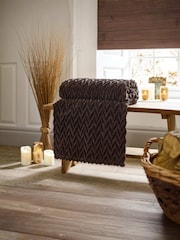 Deyongs Chocolate Tadcaster Supersoft Chevron Throw - Image 1 of 2