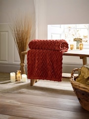 Deyongs Paprika Tadcaster Supersoft Chevron Throw - Image 1 of 2