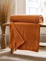 Deyongs Rust Snuggle Touch Fleece Throw - Image 1 of 2