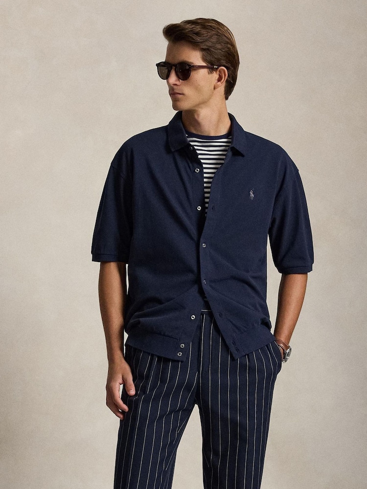 Polo Ralph Lauren Blue Short Sleeve Mesh Shirt - Image 1 of 3
