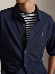 Polo Ralph Lauren Blue Short Sleeve Mesh Shirt - Image 3 of 3