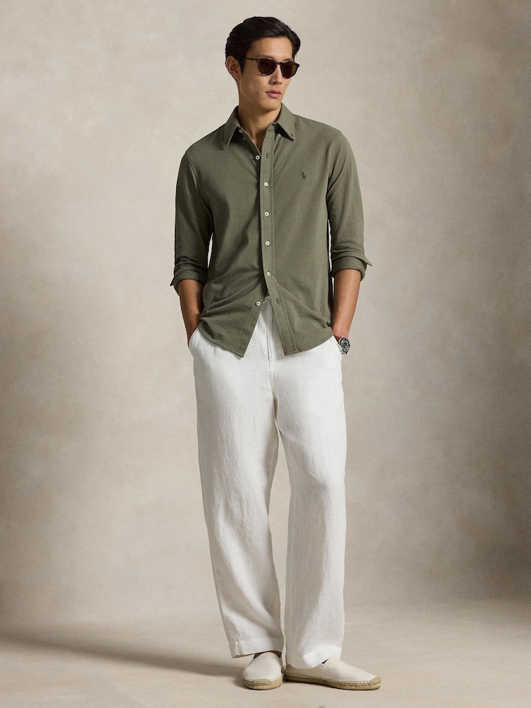 Polo Ralph Lauren Green Featherweight Mesh Shirt - Image 1 of 4