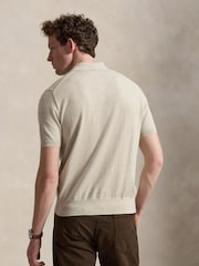 Polo Ralph Lauren Brown Knitted Short Sleeve Polo Shirt - Image 2 of 5