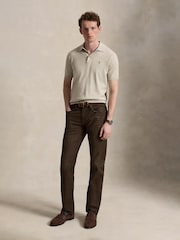 Polo Ralph Lauren Brown Knitted Short Sleeve Polo Shirt - Image 4 of 5