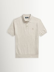 Polo Ralph Lauren Brown Knitted Short Sleeve Polo Shirt - Image 5 of 5