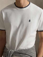 Polo Ralph Lauren White Short Sleeve Tipped T-Shirt - Image 4 of 5