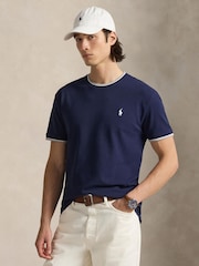 Polo Ralph Lauren Blue Short Sleeve Tipped T-Shirt - Image 1 of 5