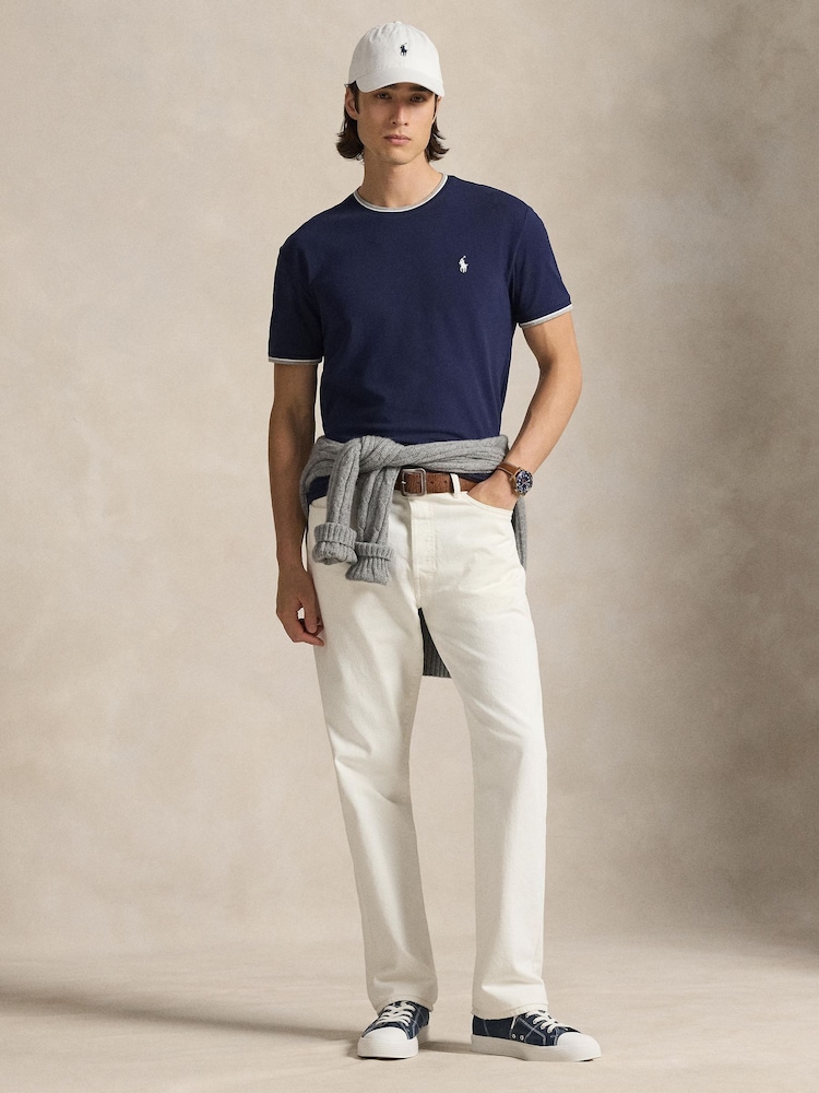 Polo Ralph Lauren Blue Short Sleeve Tipped T-Shirt - Image 2 of 5