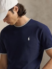 Polo Ralph Lauren Blue Short Sleeve Tipped T-Shirt - Image 4 of 5