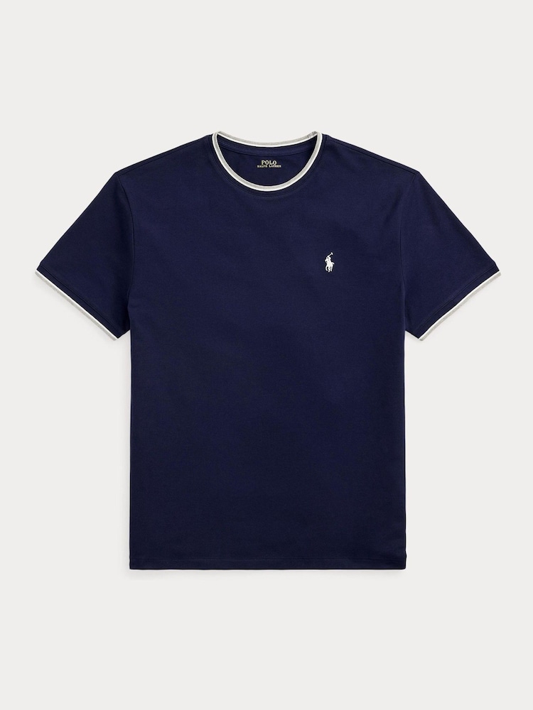 Polo Ralph Lauren Blue Short Sleeve Tipped T-Shirt - Image 5 of 5