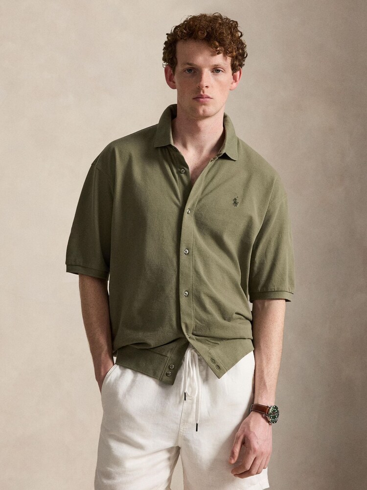 Polo Ralph Lauren Green Short Sleeve Mesh Shirt - Image 1 of 5