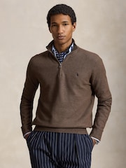 Polo Ralph Lauren Brown Sweater-Half Zip Jumper - Image 1 of 5