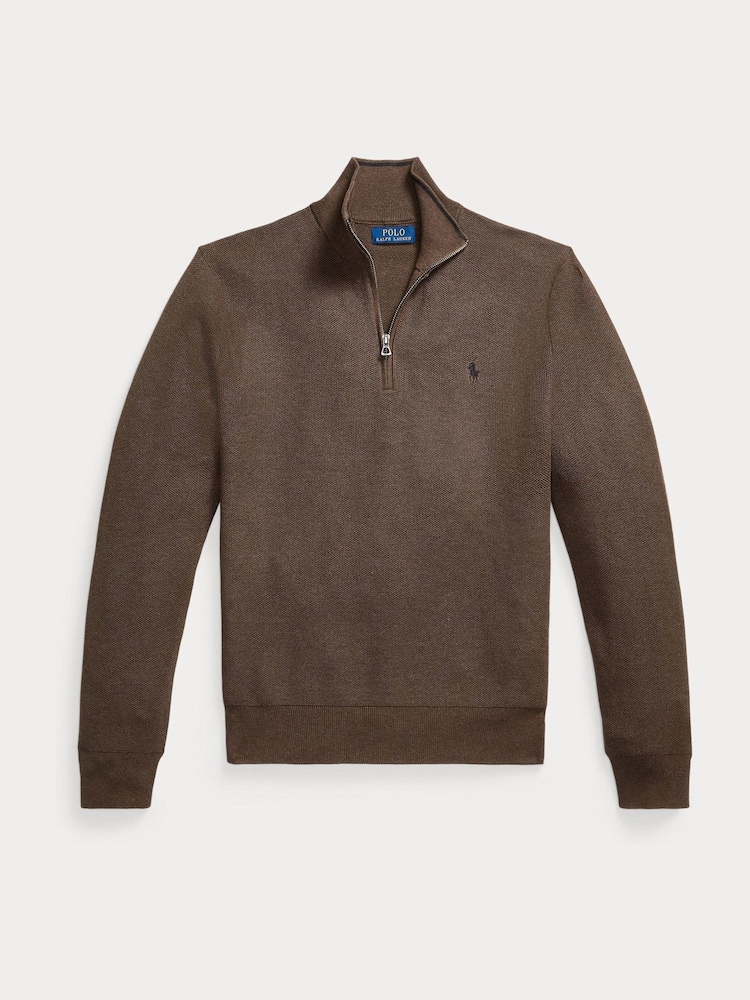 Polo Ralph Lauren Brown Sweater-Half Zip Jumper - Image 5 of 5