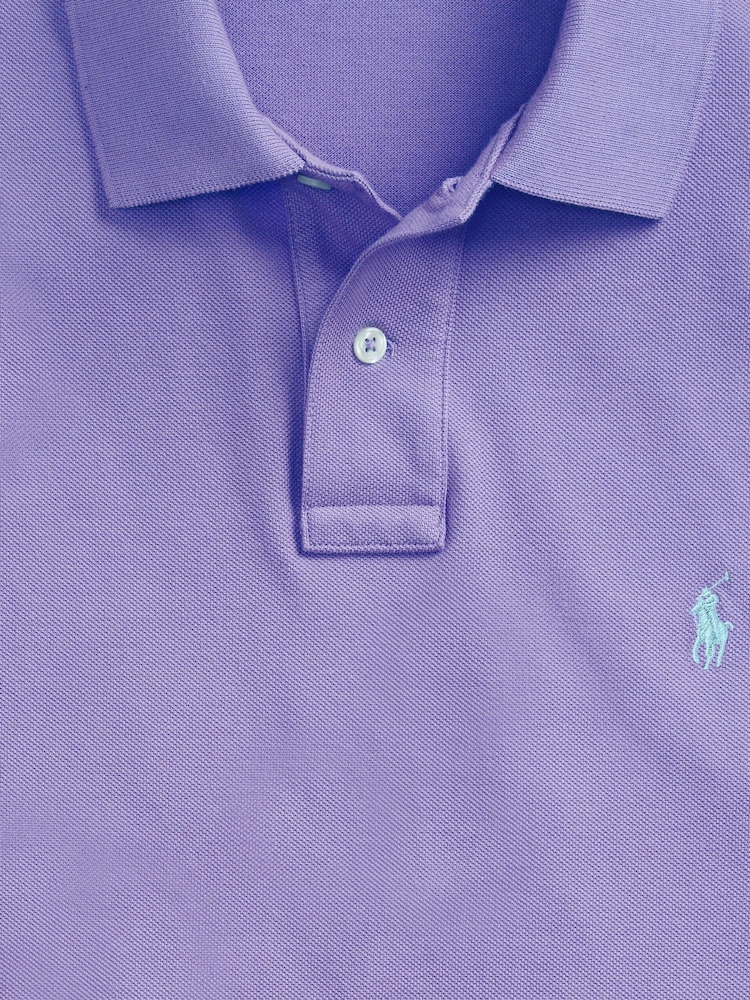 Polo Ralph Lauren Purple Short Sleeve Mesh Polo Shirt - Image 6 of 6