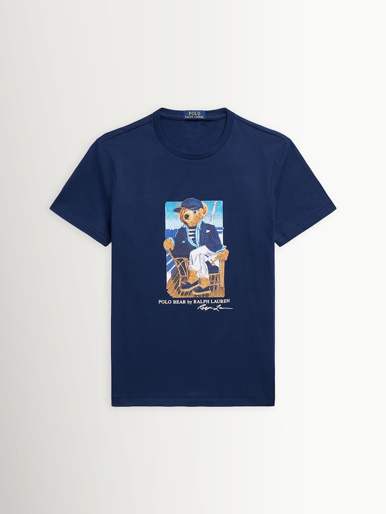 Polo Ralph Lauren Blue Newport Bear Graphic T-Shirt - Image 1 of 1