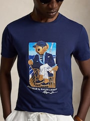 Polo Ralph Lauren Blue Newport Bear Graphic T-Shirt - Image 5 of 6