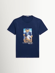 Polo Ralph Lauren Blue Newport Bear Graphic T-Shirt - Image 6 of 6