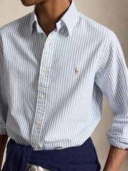 Polo Ralph Lauren Blue Long Sleeve Seersucker Oxford Shirt - Image 4 of 5