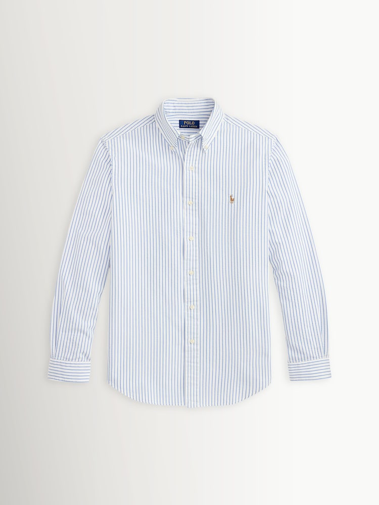 Polo Ralph Lauren Blue Long Sleeve Seersucker Oxford Shirt - Image 5 of 5