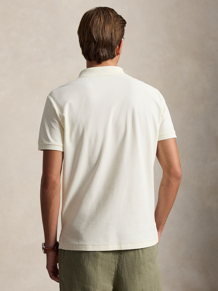 Polo Ralph Lauren Cream Short Sleeve Honeycomb Polo Shirt - Image 2 of 4