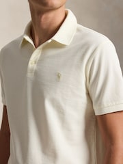 Polo Ralph Lauren Cream Short Sleeve Honeycomb Polo Shirt - Image 4 of 4