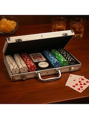 MenKind Multicolour Ambassador Poker Set 300 Colourful Chips In Stylish Case - Image 1 of 4