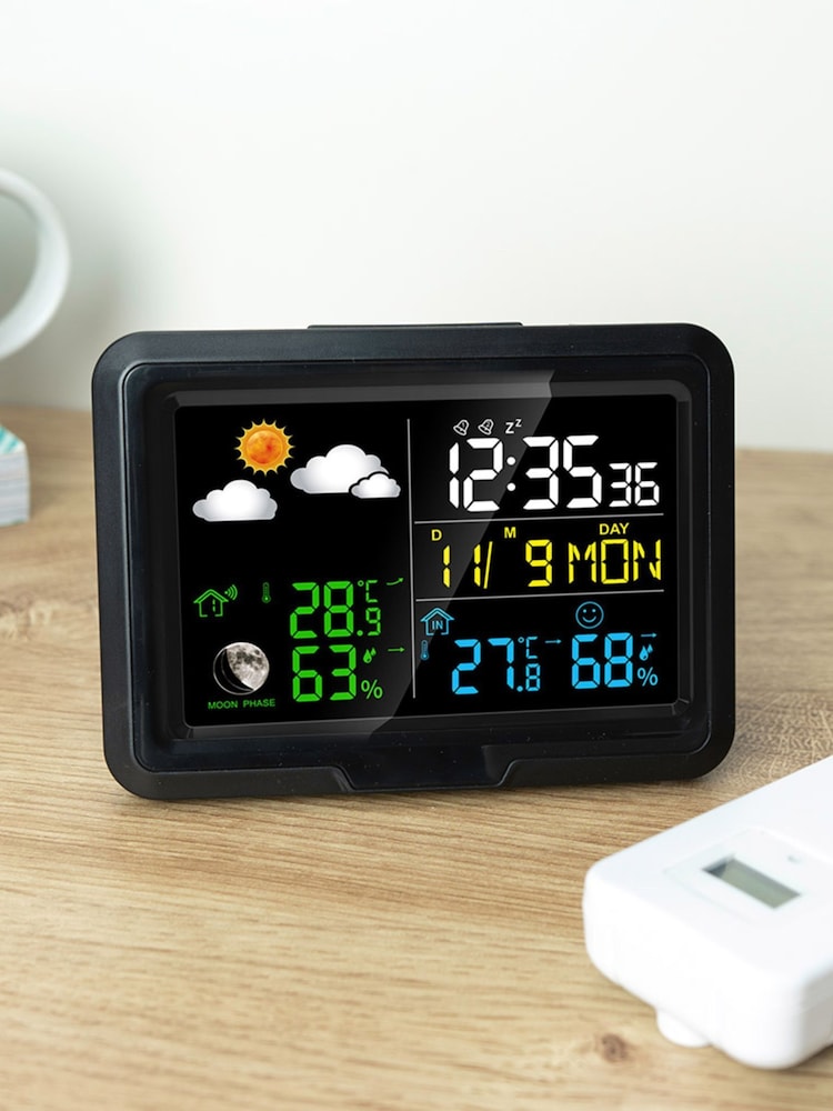 MenKind Black RED5 LED Weather Station Chic Design With Wireless Sensor - Image 1 of 4