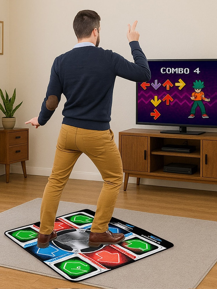 MenKind Multi Colour Winning Funky Dance Mat 120Cm for Energetic Kids' Grooves - Image 1 of 3