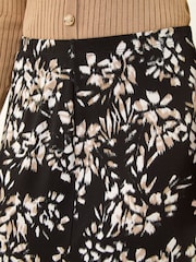Roman Black Floral Fluted Midi Skirt - Image 5 of 5