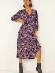 فستان متوسط الطول بطبعة تجريدية من Roman - صورة 1 من 5