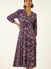 فستان متوسط الطول بطبعة تجريدية من Roman - صورة 2 من 5