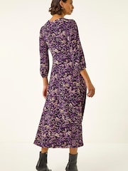 فستان متوسط الطول بطبعة تجريدية من Roman - صورة 3 من 5