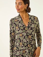 Roman Green Floral Print V-Neck T-Shirt - Image 2 of 5