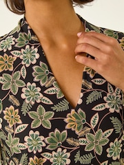 Roman Green Floral Print V-Neck T-Shirt - Image 5 of 5