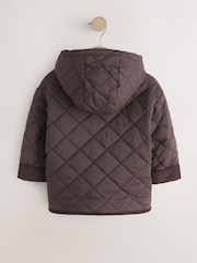 Brown Borg Lined Quilted Coat (3mths-7yrs) - Image 3 of 5