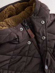 Brown Borg Lined Quilted Coat (3mths-7yrs) - Image 4 of 5