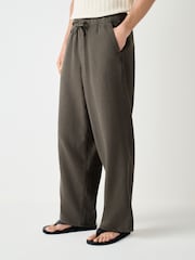 Marrón - Corte holgado - Cotton Elasticated Drawstring Trousers - Imagen 1 de 10