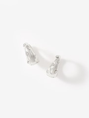 Mint Velvet Silver Plated Crystal Hoops - Image 2 of 3