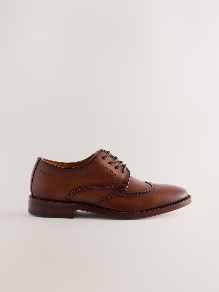 Tan Brown Wide Fit (G) Lace-Up Smart Shoes - Image 2 of 6 Tan Brown Wide Fit (G) Lace-Up Smart Shoes - Image 2 of 6