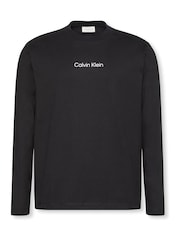 Calvin Klein Black Long Sleeve Relaxed Logo Crew Neck T-Shirt - Image 6 of 6