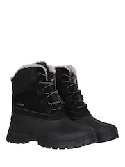 Mountain Warehouse Black Sledge Waterproof Borg Line Snow Boots - Image 1 of 7