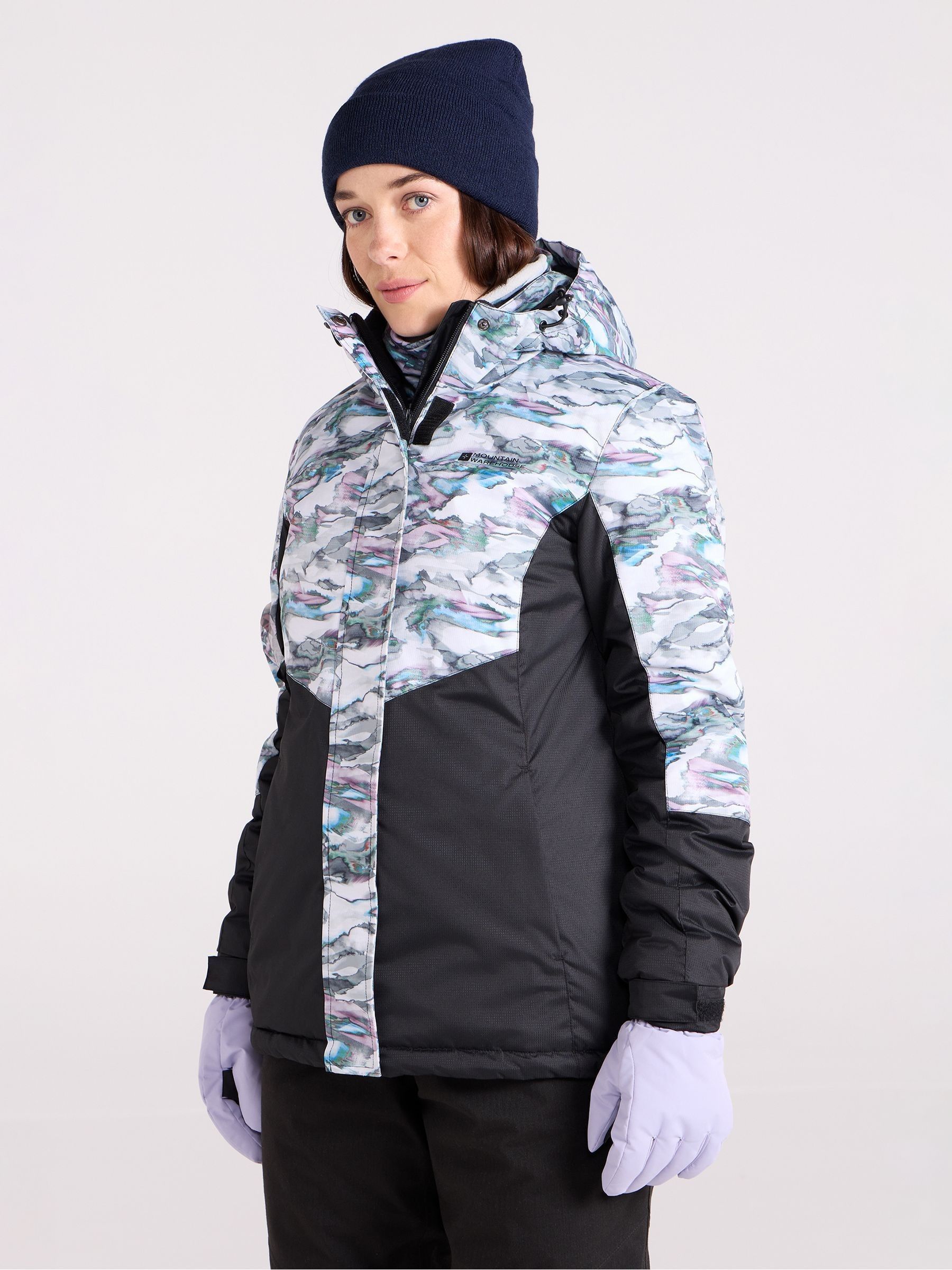 Mountain Warehouse Women's Black Dawn Ii Printed Ski Jacket