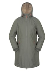 ירוק - Mountain Warehouse מעיל מבודד רך בגזרה ארוכה עם בטנת בד טדי, דגם Lona - תמונה 5 מתוך 10