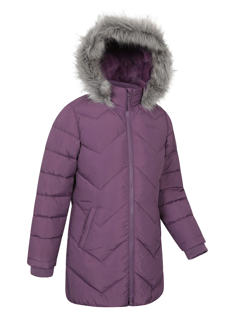 Mountain Warehouse Purple Galaxy Water Resistant Long Padded Jacket - Image 2 of 5 Mountain Warehouse Purple Galaxy Water Resistant Long Padded Jacket - Image 2 of 5
