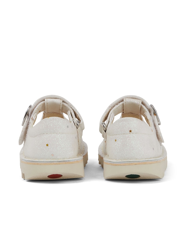 Kickers White Kick T-Bar Glitter Shoes - Image 3 of 3 Kickers White Kick T-Bar Glitter Shoes - Image 3 of 3
