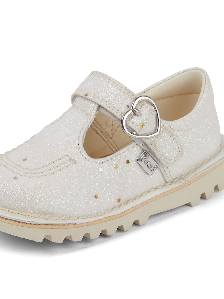 Kickers White Kick T-Bar Glitter Shoes - Image 5 of 5 Kickers White Kick T-Bar Glitter Shoes - Image 5 of 5