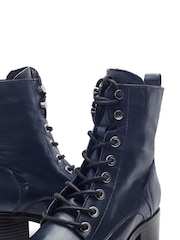 Moda in Pelle Navy Bezzy Lace Up Casual Boots - Image 4 of 4